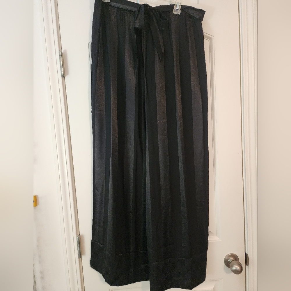 Victoria'a Secret NWT Black Striped Wide-Leg Palazzo Pants Silky Coquette XL